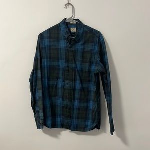 Green and blue casual J Crew button down